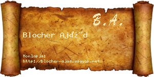 Blocher Ajád névjegykártya